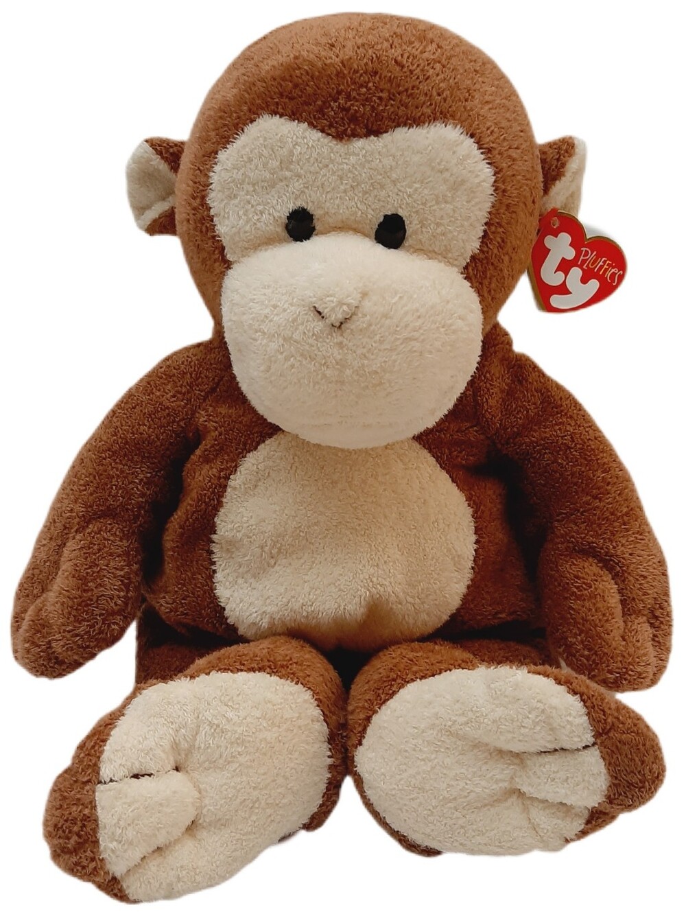 🍒 NWT Jumbo Ty Pluffies Dangles Brown Monkey Large 15" TyLux Soft Plush 2004